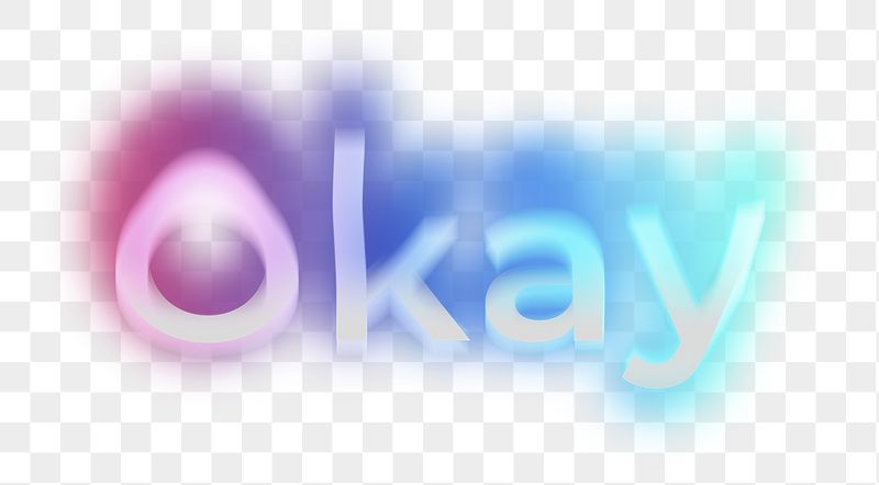 Okay png word sticker, neon | Free PNG - rawpixel