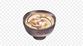 Okinawa Prefecture Corn soup Miso soup Fish soup Egg drop soup - Mushroom soup colorectal hand painting material picture 