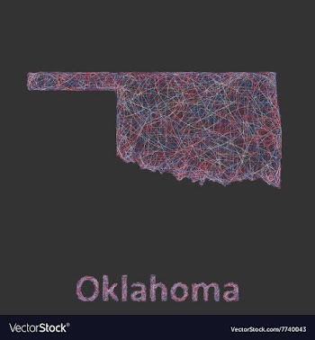 Oklahoma line art map vector image
