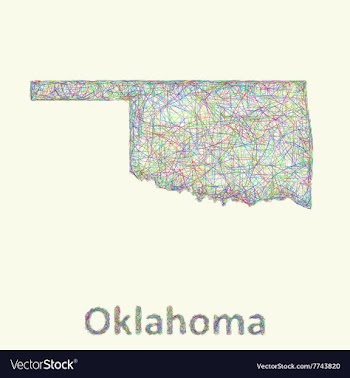 Oklahoma line art map vector image