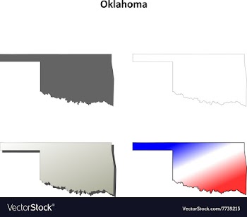 Oklahoma outline map set vector image