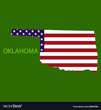 Oklahoma state of america with map flag print on vector image
