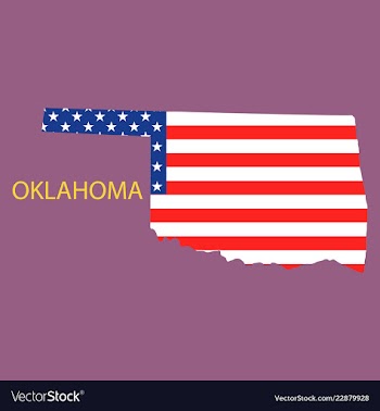 Oklahoma state of america with map flag print on vector image