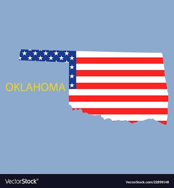 Oklahoma state of america with map flag print on vector image