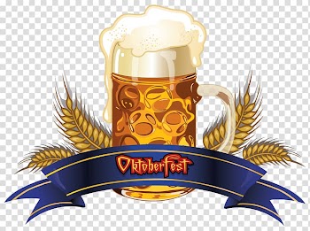 Oktober Fest beer filled mug illustration, Beer Oktoberfest in Germany 2016 , Oktoberfest Beer with Wheat and Blue Banner transparent background PNG clipart