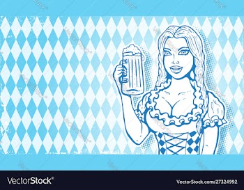 Oktoberfest girl with beer vector image