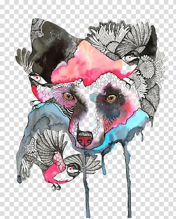 Ola Liola Artist Illustration, wolf transparent background PNG clipart