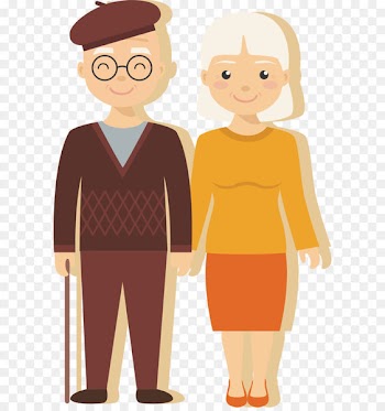 Old age Illustration - Love couples 