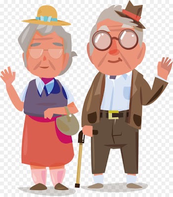 Old age Royalty-free Illustration - Old couple 