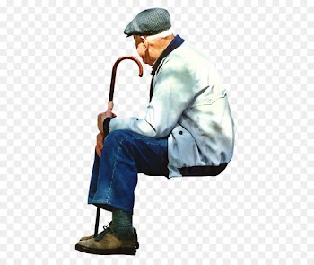 Old Age, Sitting, Man, Outerwear PNG