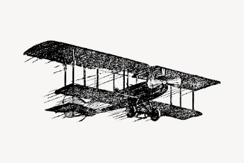 Old airplane, biplane transportation drawing, | Free Vector - rawpixel