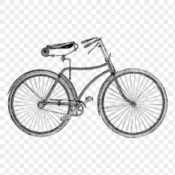 Old bicycle png drawing sticker | Free PNG - rawpixel