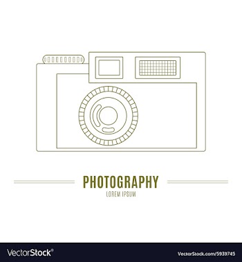 Old camera - branding identity element isolated on vector image