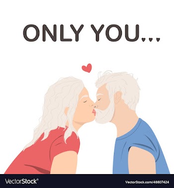 old couple kissing