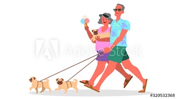 Old couple travel together