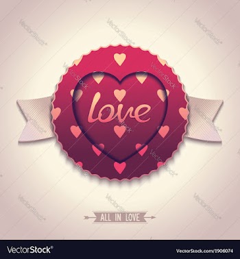 Old-fashioned label for love vector image