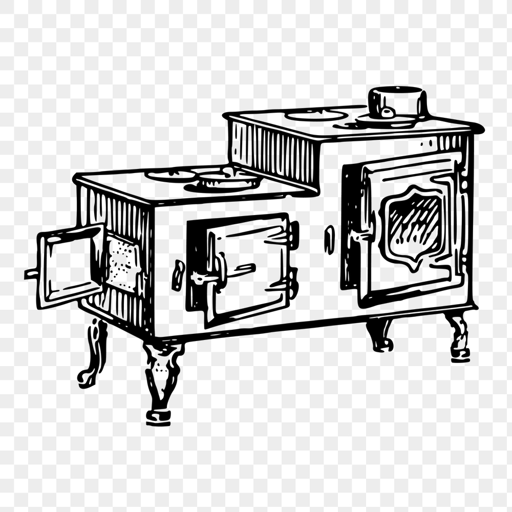 Old-fashioned stove png sticker, kitchen | Free PNG - rawpixel