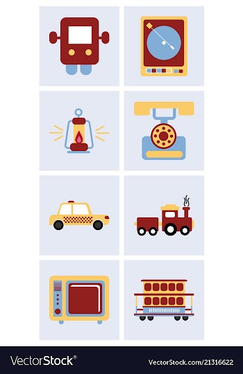 Old game entertainment devices of the 90s vector image