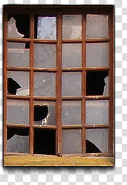 Old industrial window texture, brown wooden framed glass window pane closed transparent background PNG clipart