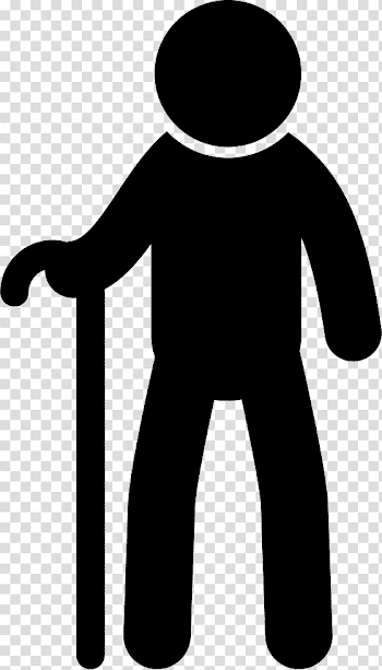 Old Man From Frontal View With A Cane Svg Png Icon Free Download ...