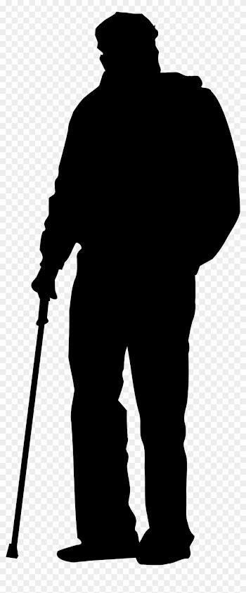 Old Man Silhouette Clipart Png - Old People Silhouette Png