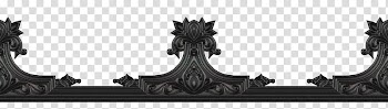 Old metal frames, black floral molding transparent background PNG clipart