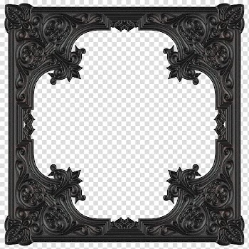 Old metal frames, black metal frame transparent background PNG clipart