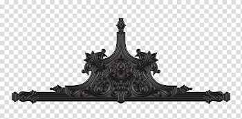 Old metal frames, gray wooden floral wall decor transparent background PNG clipart