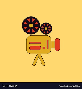 Old movie video camera in flat vector image