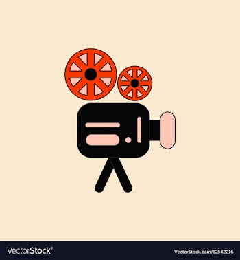 Old movie video camera in flat vector image