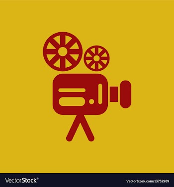 Old movie video camera in flat vector image