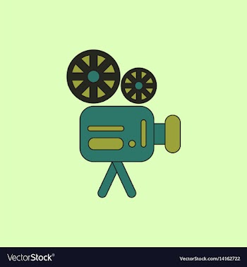 Old movie video camera in flat vector image