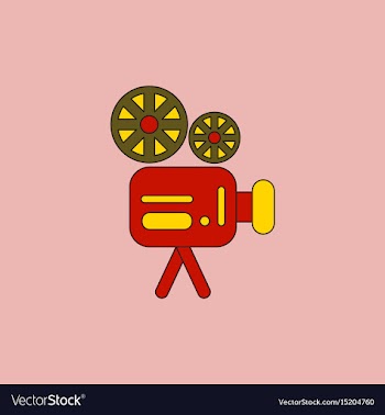 Old movie video camera in flat vector image