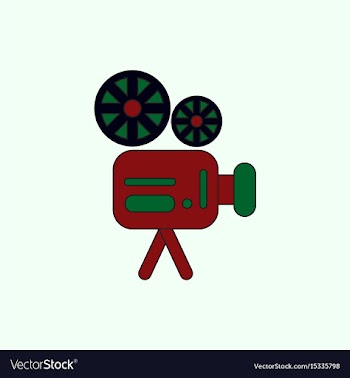 Old movie video camera in flat vector image