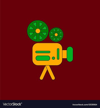 Old movie video camera in flat vector image
