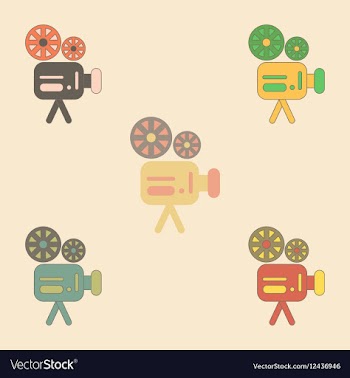 Old movie video camera vector image