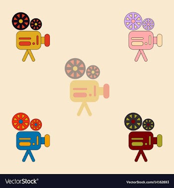 Old movie video camera vector image