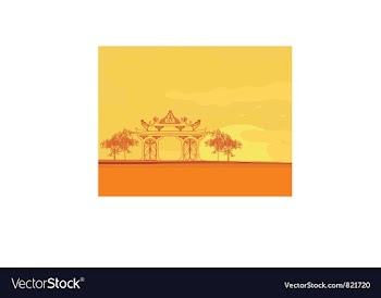 Old paper with Asian Landscape vector image