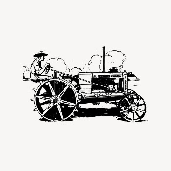 Old tractor clipart, drawing illustration | Free Vector Illustration - rawpixel