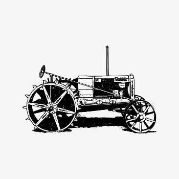 Old tractor clipart, drawing illustration | Free Vector Illustration - rawpixel