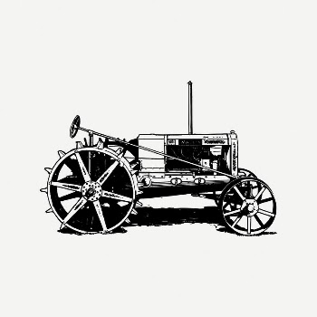 Old tractor collage element, vintage | Free PSD Illustration - rawpixel