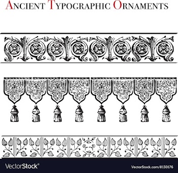 Old typographical ornaments vector image