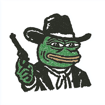 Old West Bandit Pepe the Frog Line Drawing