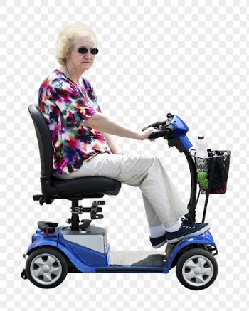 Old woman png riding mobility | Free PNG - rawpixel