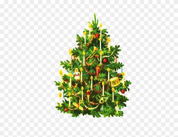 Oldfashioned Decorated Christmas Tree - Vintage Christmas Cards Christmas Tree