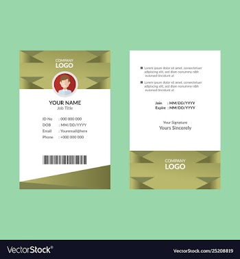 Olive id card 24 vector image