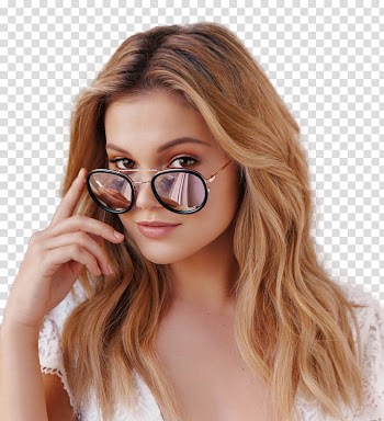 Olivia Holt, woman wearing black-framed sunglasses transparent background PNG clipart