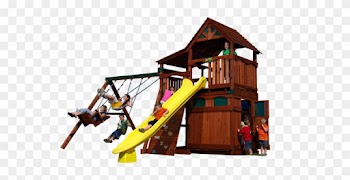 Olympian Treehouse 5 Play Set Shown With - Backyard Discovery Shawnee Climbing Frame