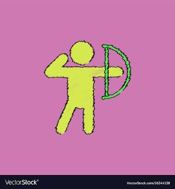 Olympic games archery player athlete icon in vector image