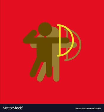 Olympic games archery player athlete icon in vector image